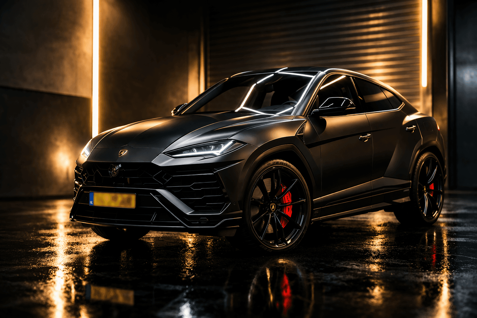 Luxury car in premium garage